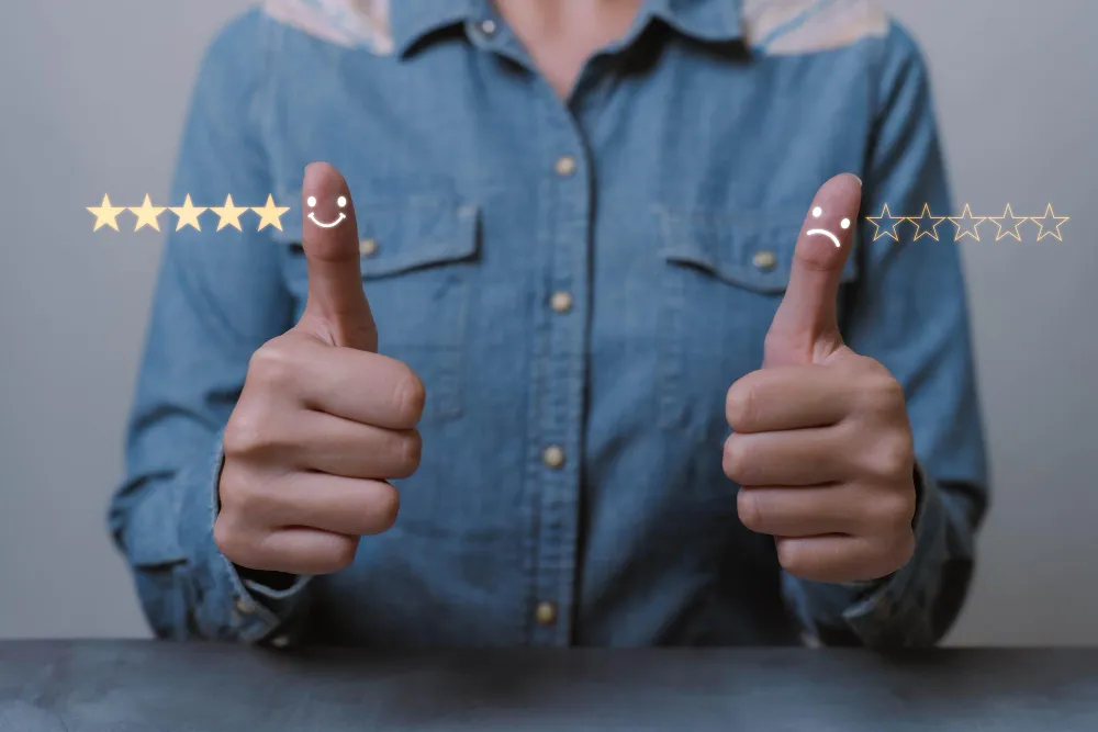 Opinie o noclegach - kciuki z gwiazdkami
